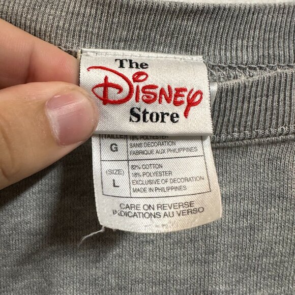Vintage Disney Mickey Mouse Embroidered Sweatshirt Pullover Grey Large - Picture 3 of 5